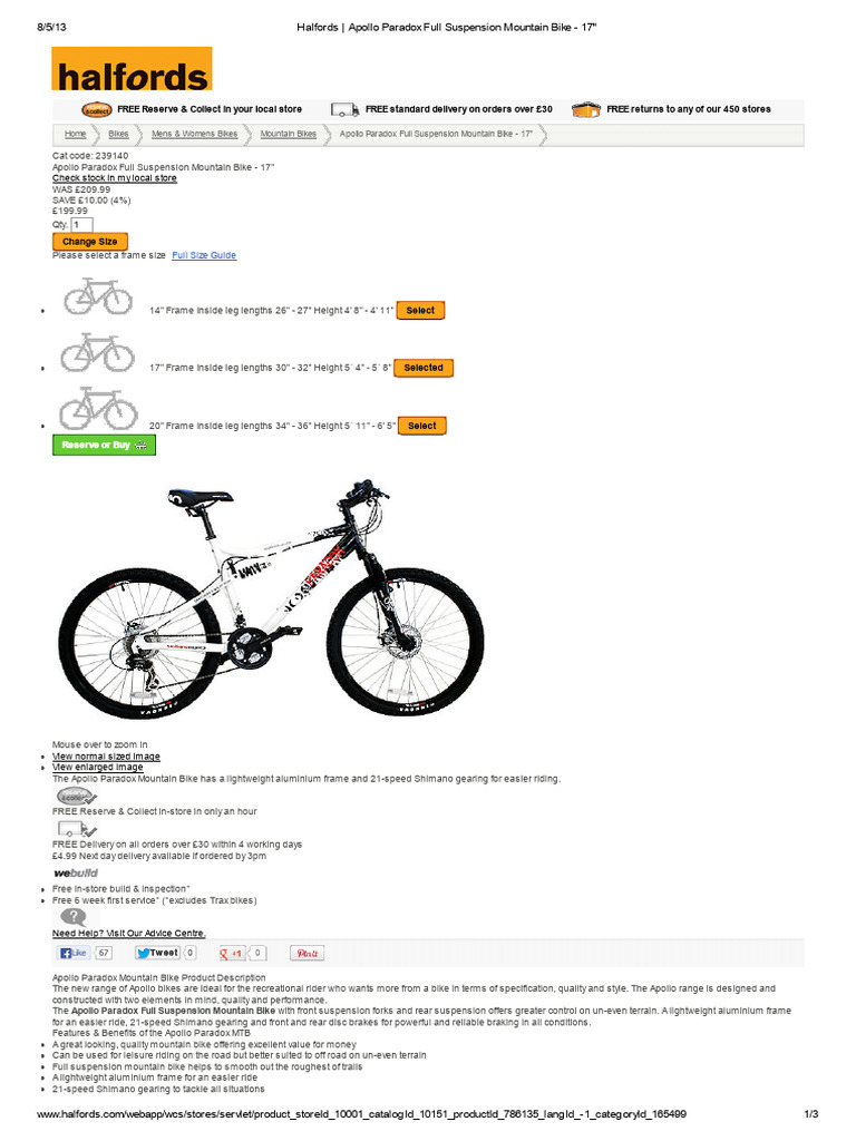 Apollo Paradox Full Suspension MTB | PDF | Wheel | Transport