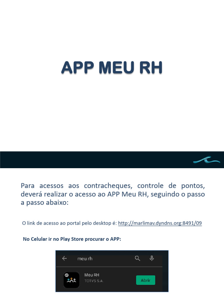 Orientações para Uso do APP Meu RH | PDF