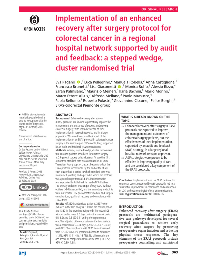 Implementation of An Enhanced | PDF | Cancer | Randomized Controlled Trial