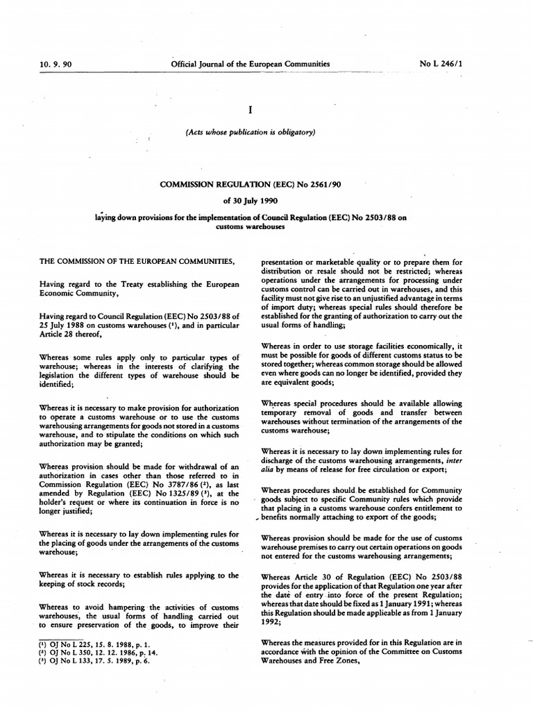 Customs Warehouse Type E Regulations | PDF | Customs | Warehouse