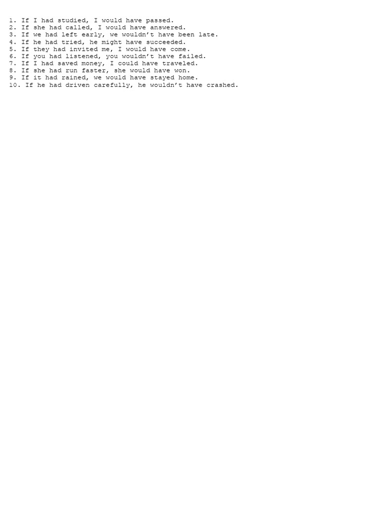 Third Conditional Sentenceo | PDF