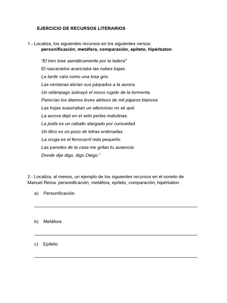 T3. Recursos Literarios | PDF