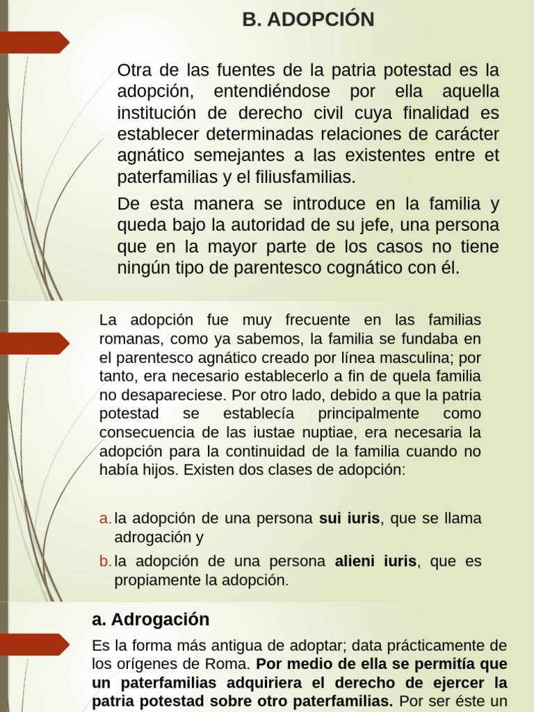Adopción y Patria Potestad en Roma | PDF | Adopción