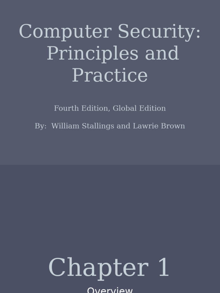 CH01 | PDF | Security | Computer Security