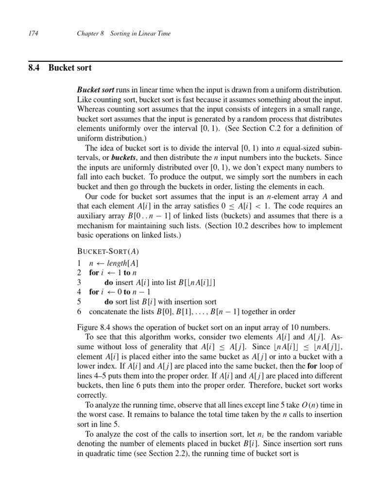 Linear Time Bucket Sort Explained | PDF | Computer Programming ...