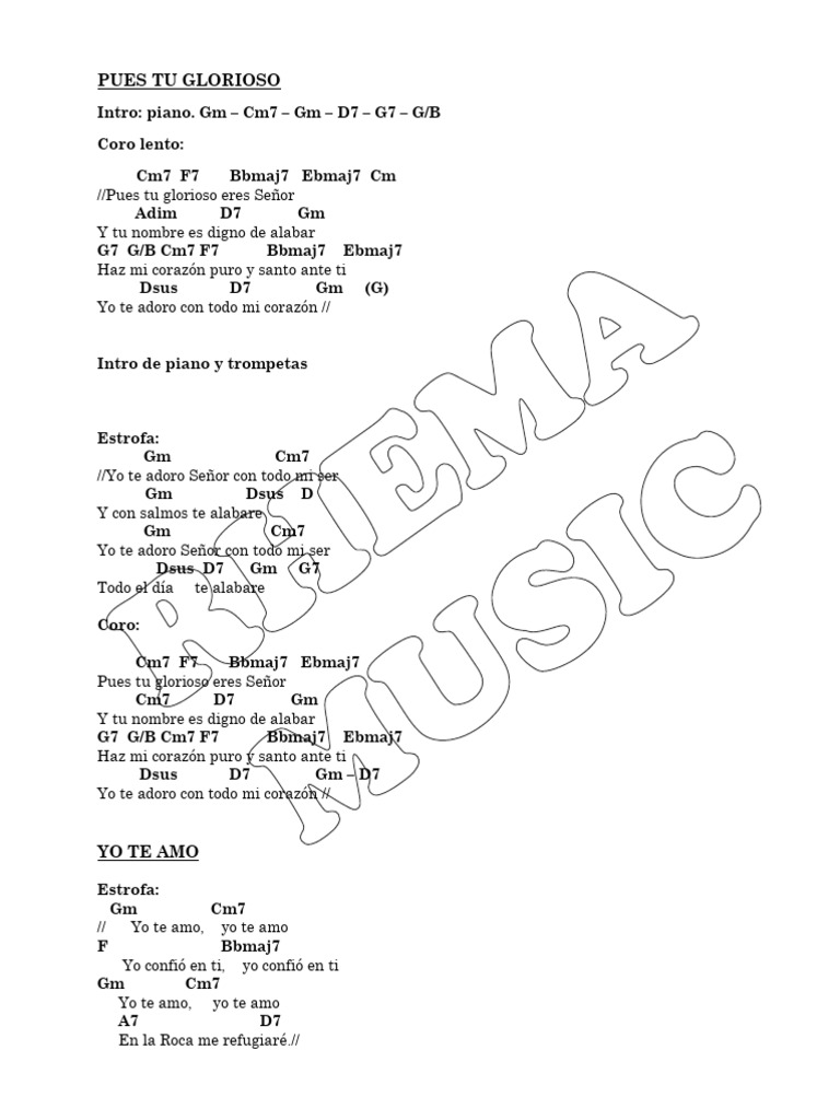 Letras de Canciones de Alabanza y Adoración | PDF | Literatura de la ...
