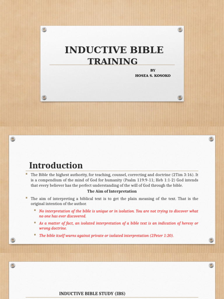 Inductive Bible Study Techniques Guide | PDF | Bible | Exegesis