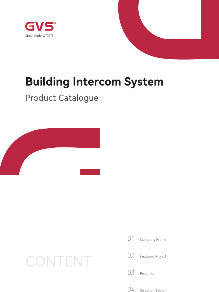 GVS Building Intercom System Catalog V1.0 | PDF
