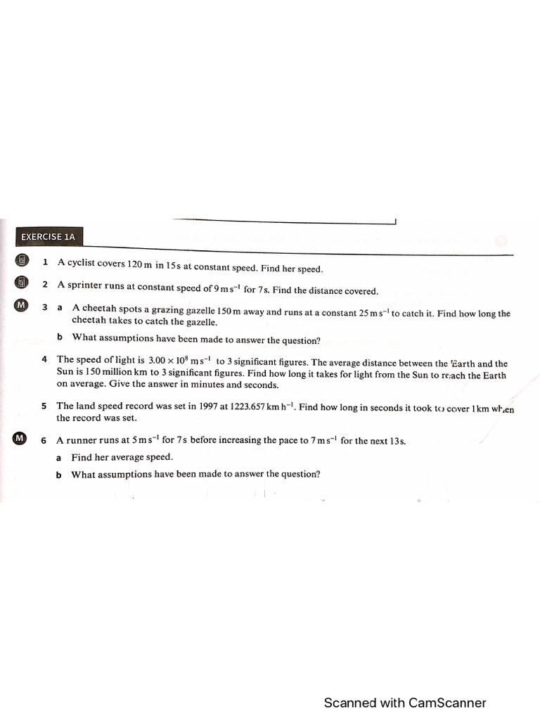 Mechanics Book Exercise - Chapter 1 | PDF