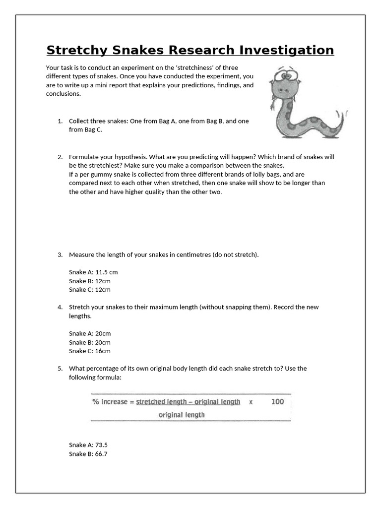 Stretchiness Comparison of Gummy Snakes | PDF | Experiment | Applied ...