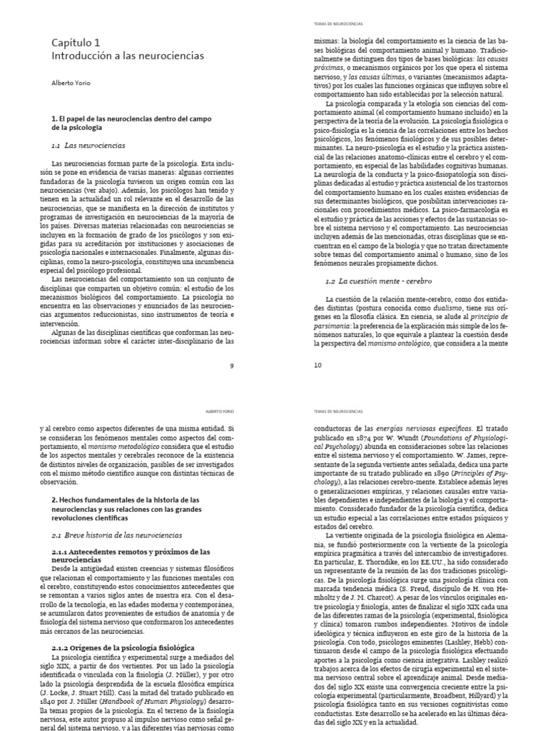 Introducción a las Neurociencias | PDF | Sicología | Neurociencia