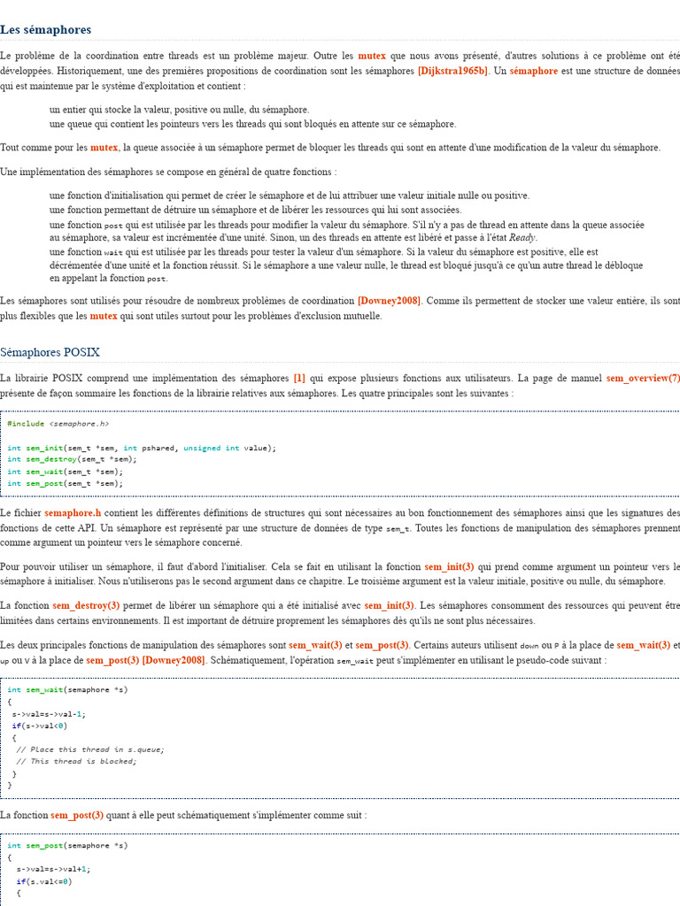 Introduction aux sémaphores en programmation | PDF | Thread ...