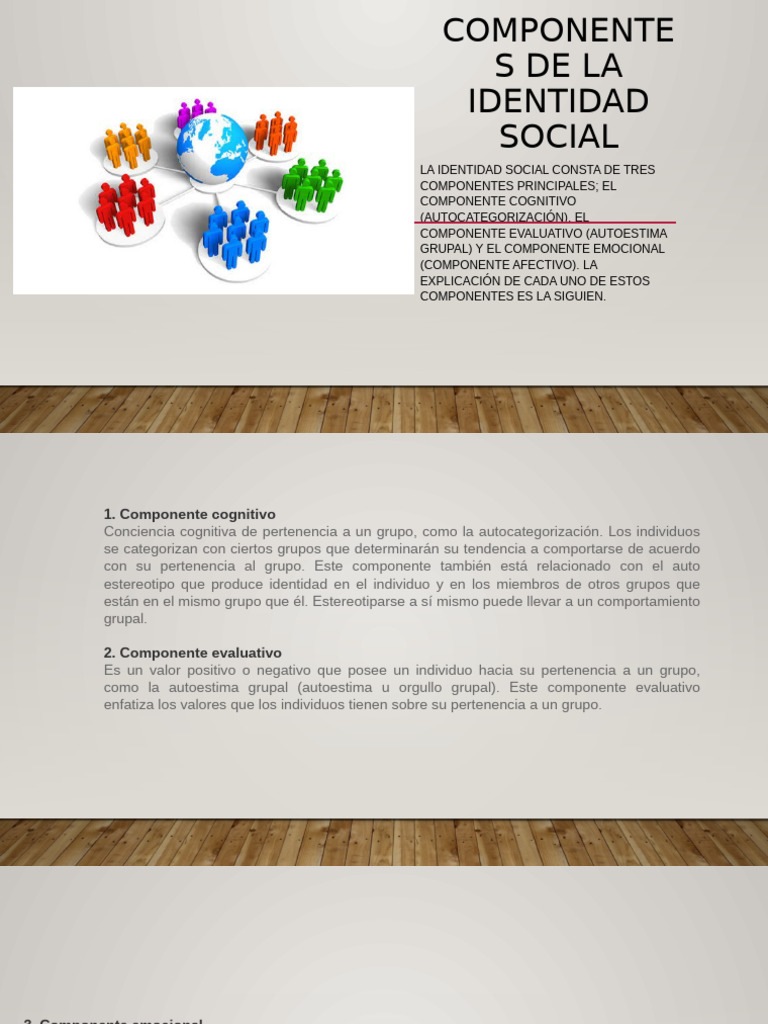 Componentes de la Identidad Social | PDF