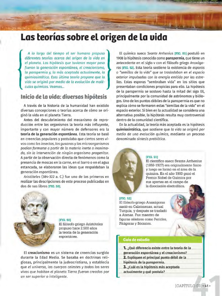 Teorías Sobre El Origen de La Vida | PDF