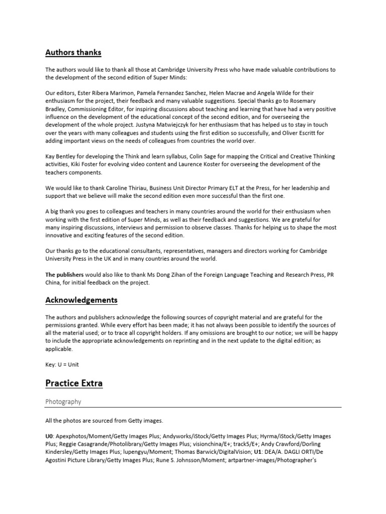 SM2ed L4 Acknowledgements Students | PDF | Getty Images | Imaging