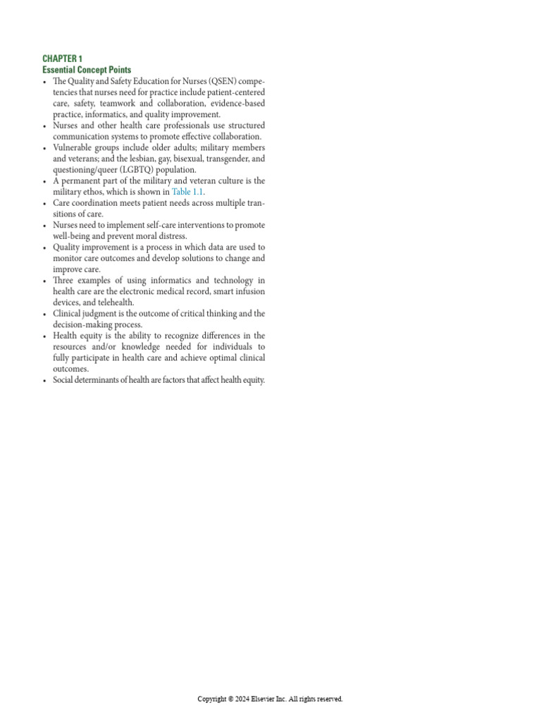 Ch.1 Key Points Med Surg | PDF