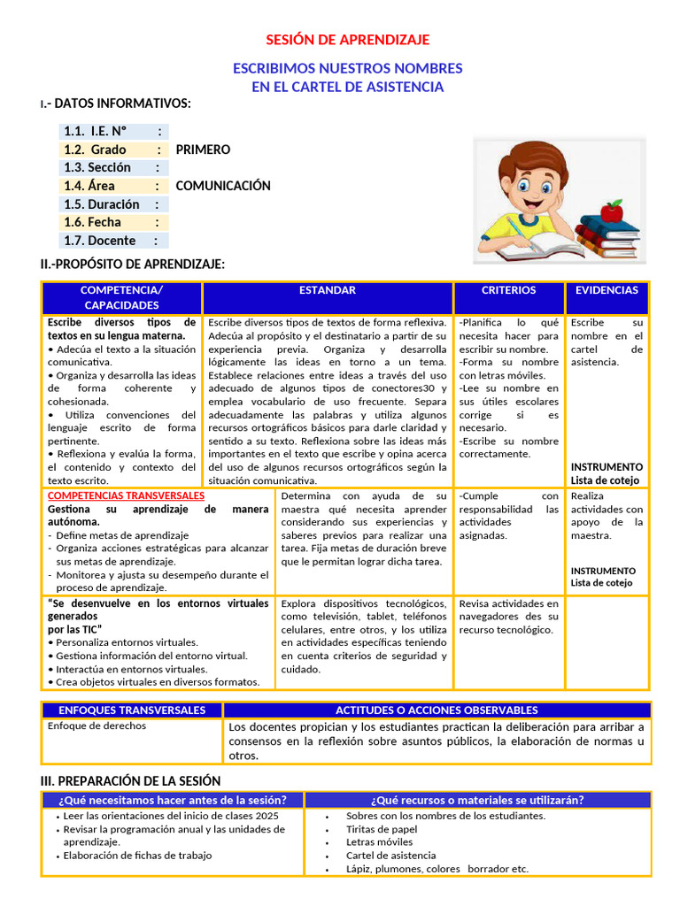 Escribimos Nuestros Nombres en Clase | PDF | Aprendizaje | Enseñando