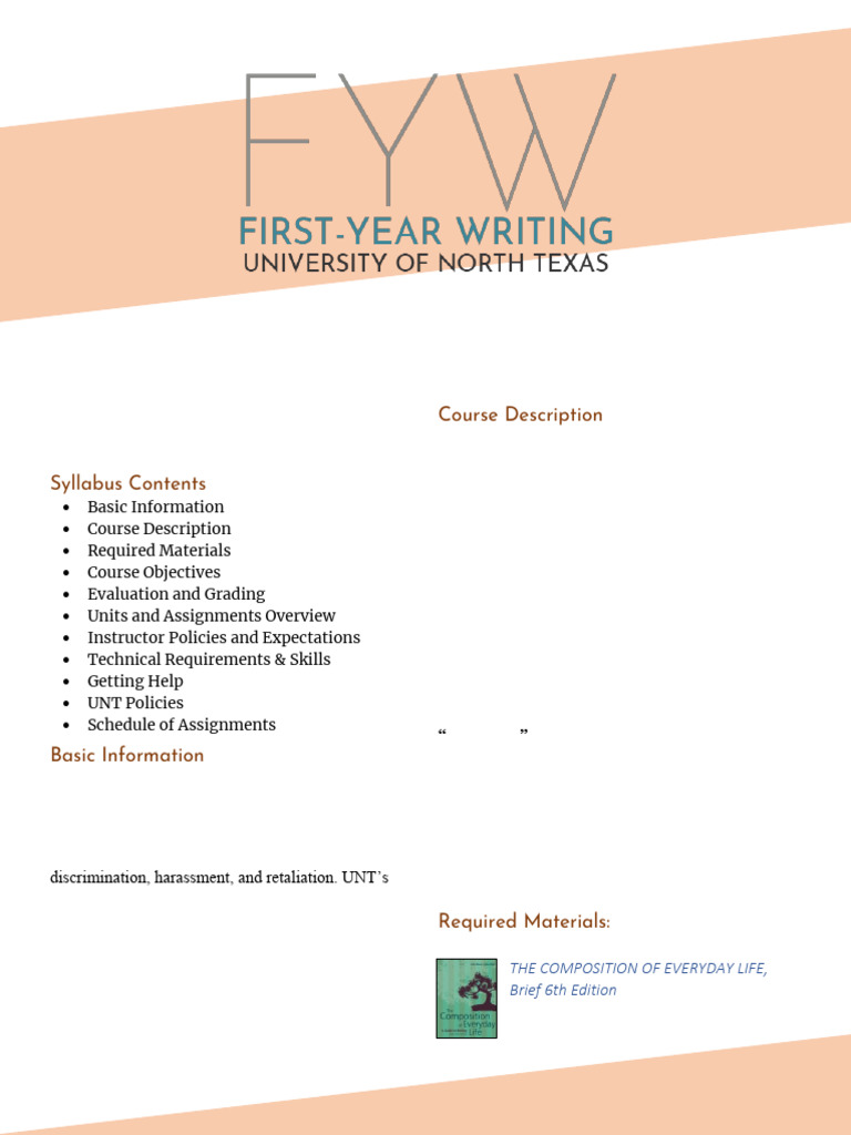ENGL 1310 Syllabus Overview | PDF | Essays | Rhetoric