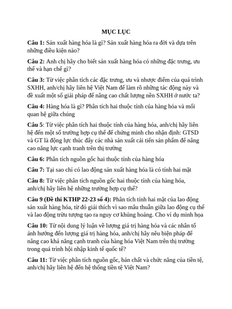 TÀI LIỆU THI KTCT MÁC LE | PDF