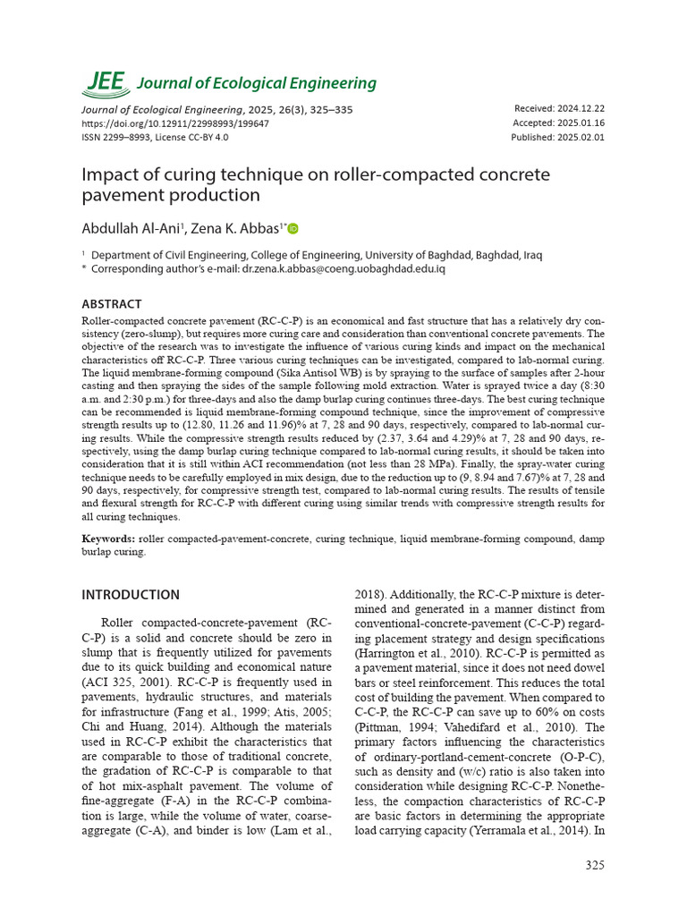 Curing Techniques for Roller-Compacted Concrete | PDF | Concrete | Cement