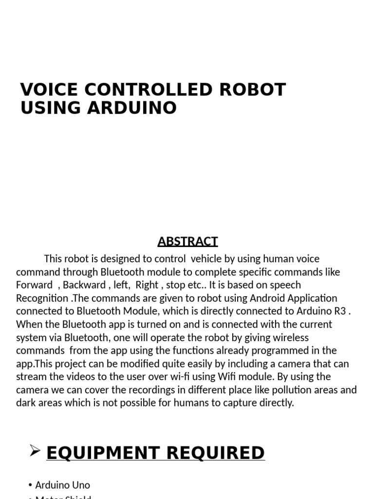 Arduino Voice Controlled Robot Project | PDF