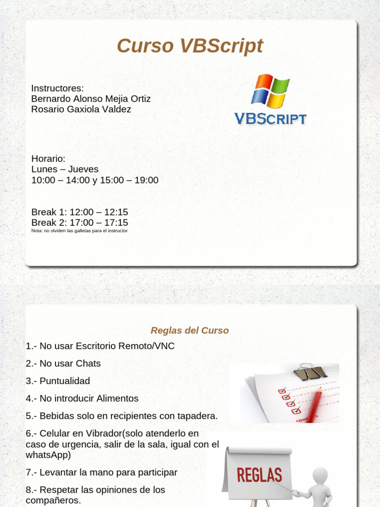 Curso de Introducción a VBScript | PDF | Flujo de control | Desarrollo ...
