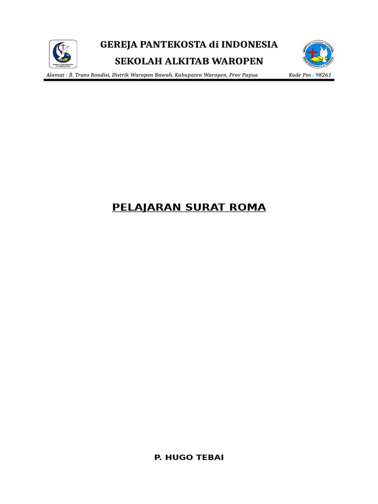 Pemahaman Surat Roma oleh Paulus | PDF