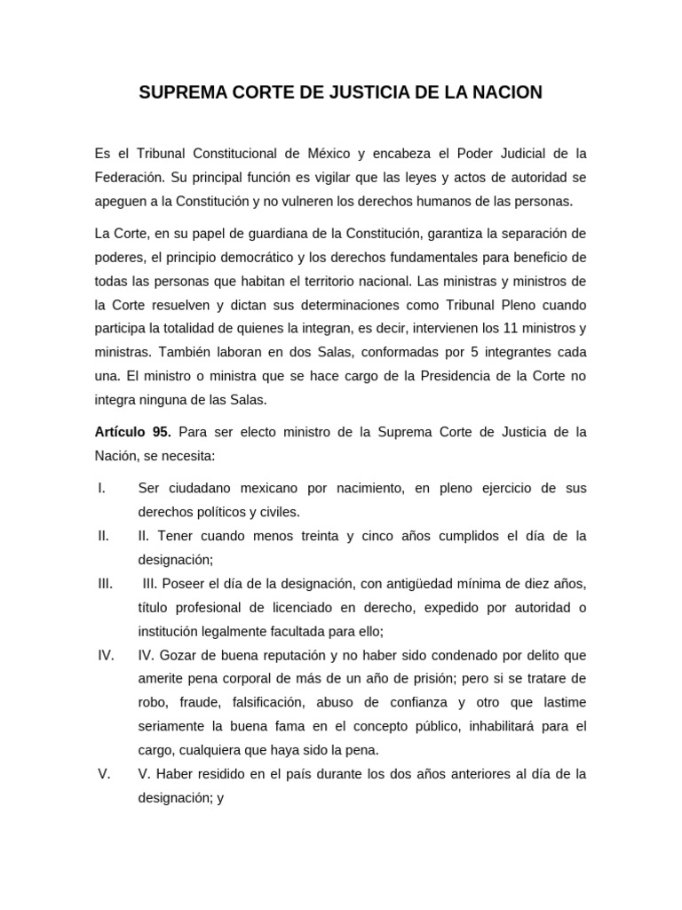 Suprema Corte de Justicia de La Nacion | PDF | Judicaturas | Ejecutivo ...