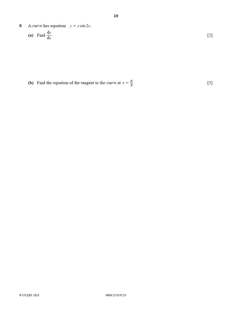 Curve Analysis and Tangent Calculation | PDF
