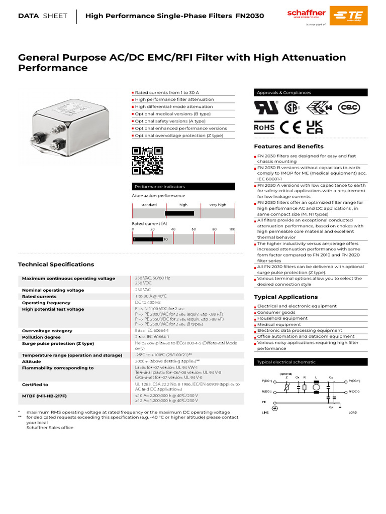 FN2030 High Performance Filters Data Sheet | PDF | Alternating Current ...