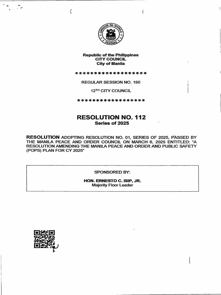 City Council Reso-No.-112 S 2025 Adopting MPOC Reso Re 2025 Amended ...