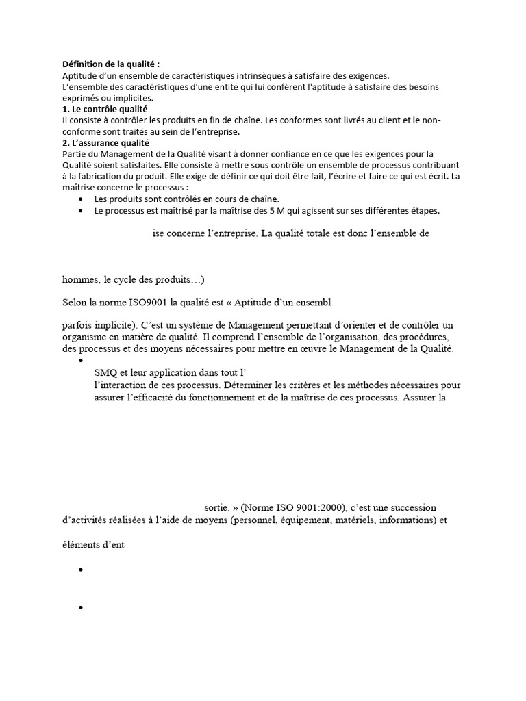 Gestion de la Qualité et Normes ISO | PDF | Management de la qualité ...