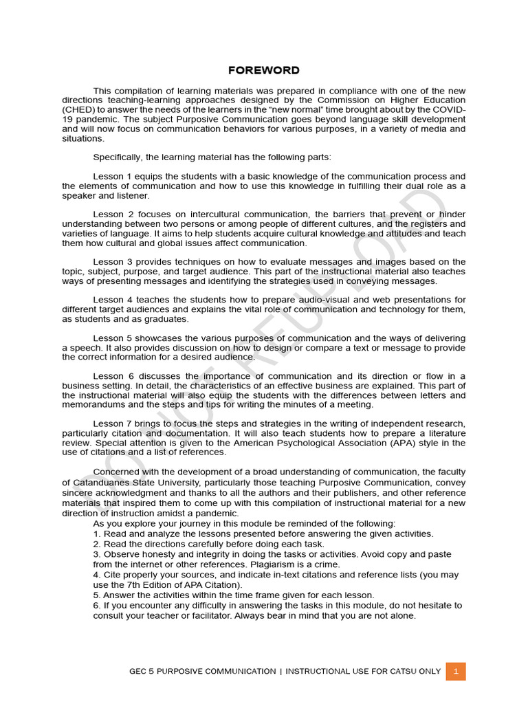 Purposive Communication Essentials | PDF | Nonverbal Communication ...