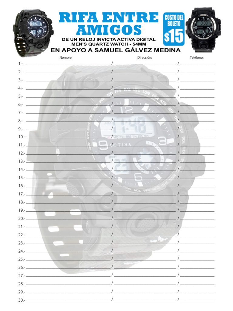 Rifa Entre Amigos Reloj | PDF | Xadrez