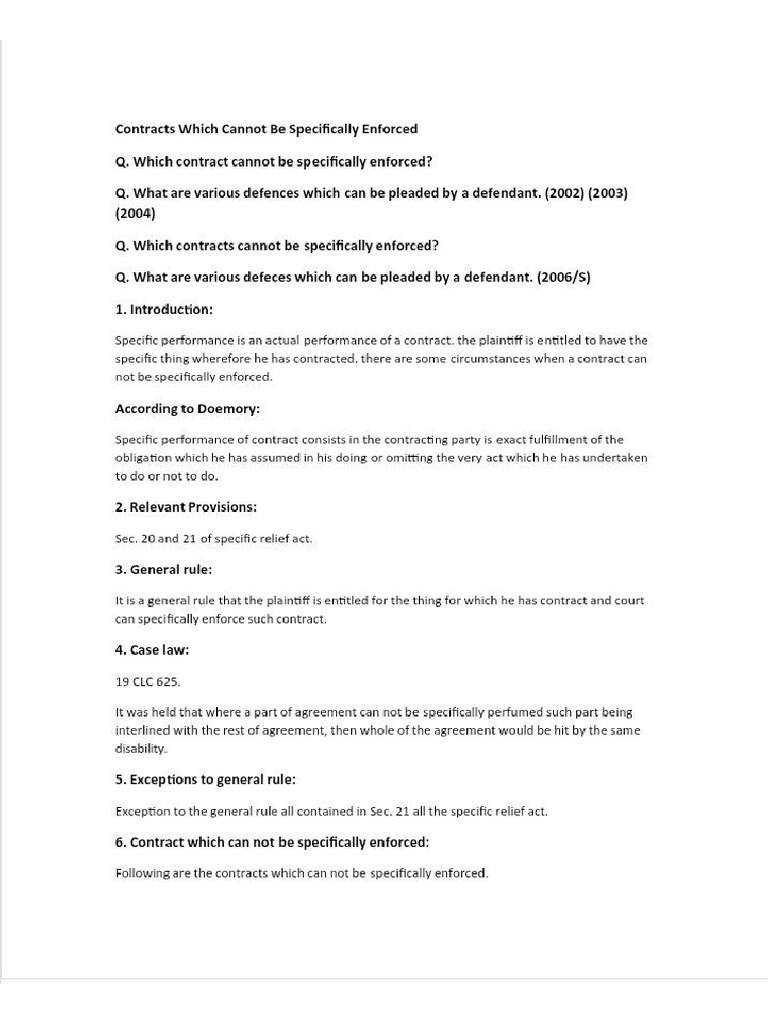 Specific Relief Acts | PDF