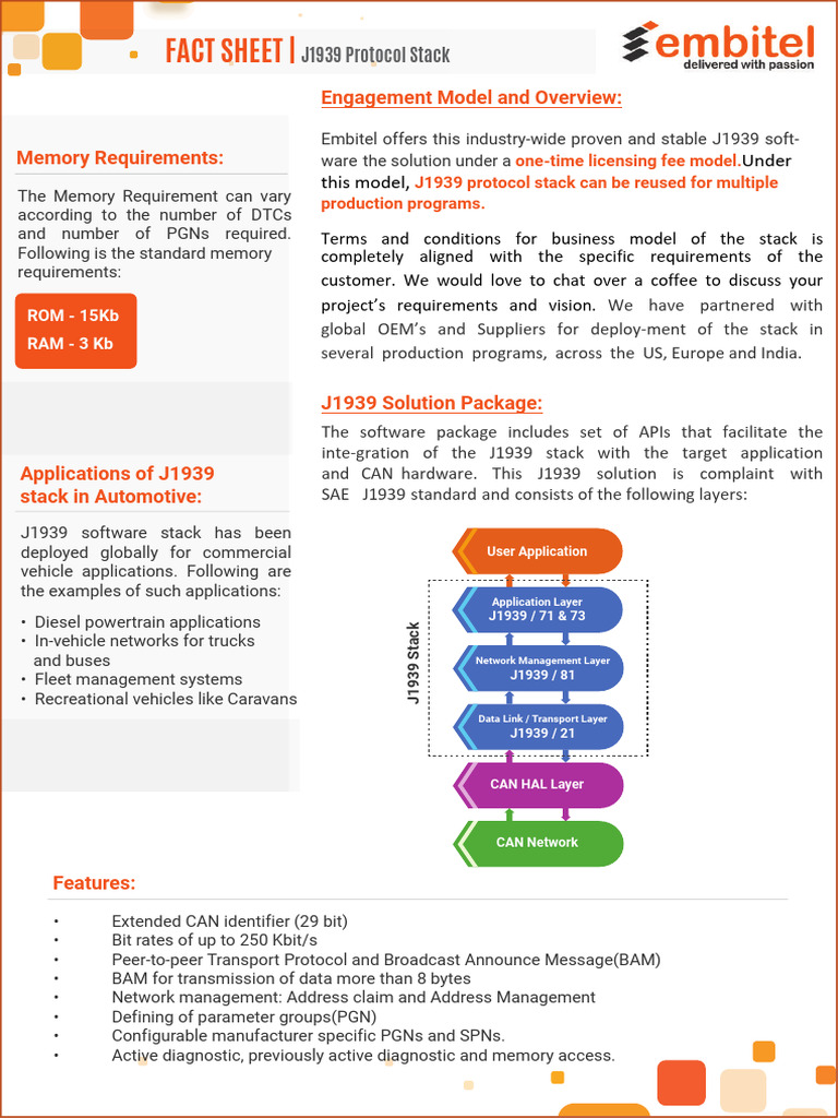 J1939 Protocol Stack Overview | PDF | Computer Networking | Computer ...