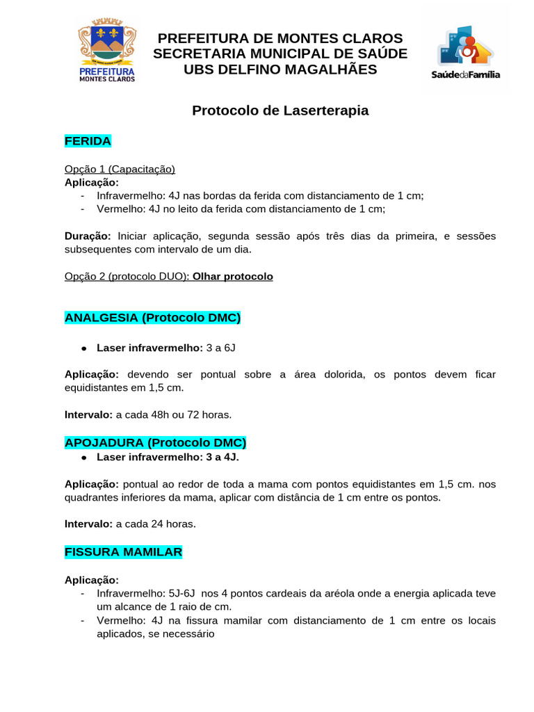 Protocolo de Laserterapia para Fissura Mamilar | PDF | Câncer ...