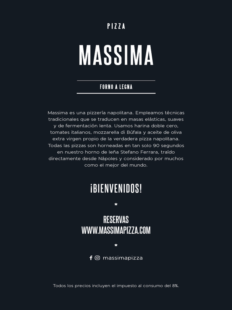 Menú de Massima Pizzería Napolitana | PDF | Pizza | pesto