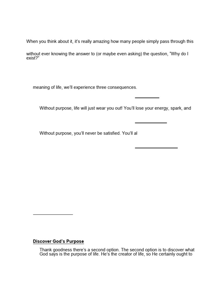 Lesson 1 The Value of Knowing Your Purpose | PDF | Paul The Apostle ...