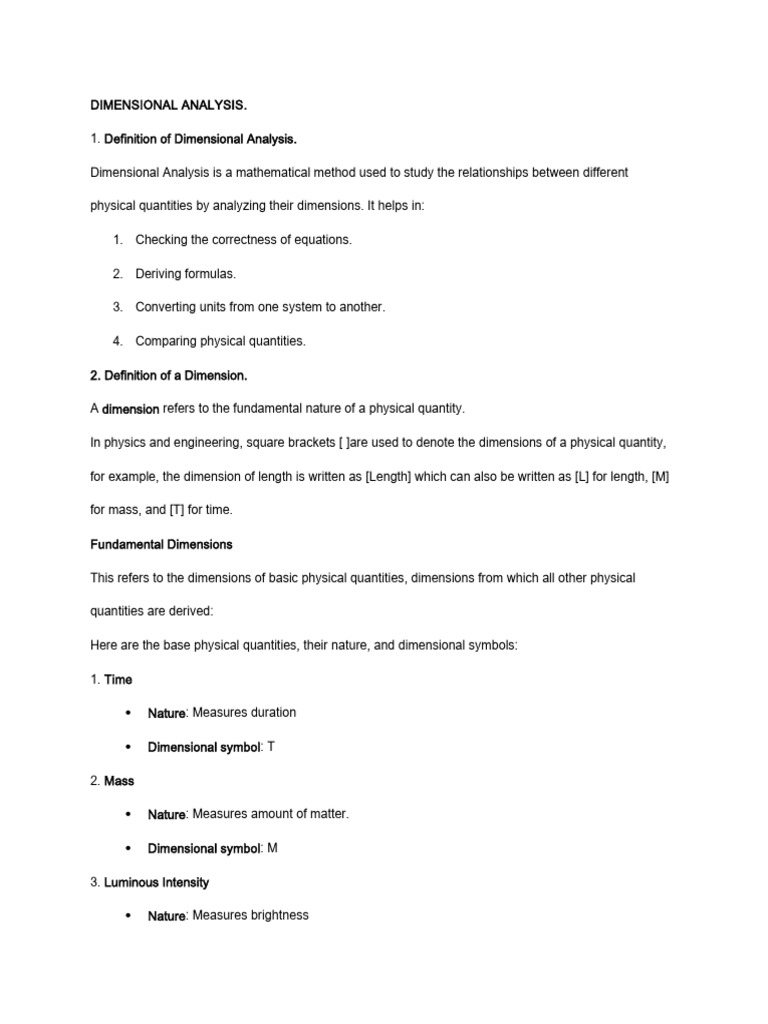 Understanding Dimensional Analysis | PDF | Quantity | Physical Quantities
