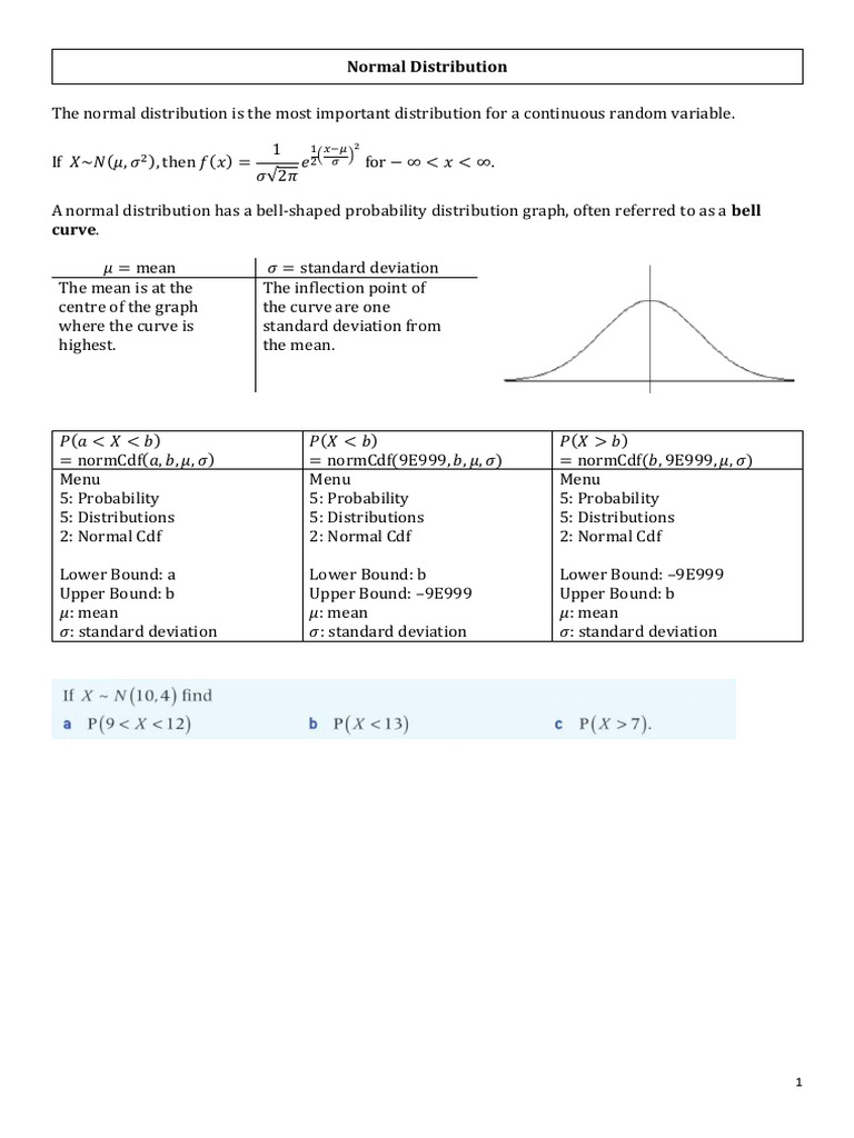 4-Normal Distribution | PDF | Probability Distribution | Normal ...