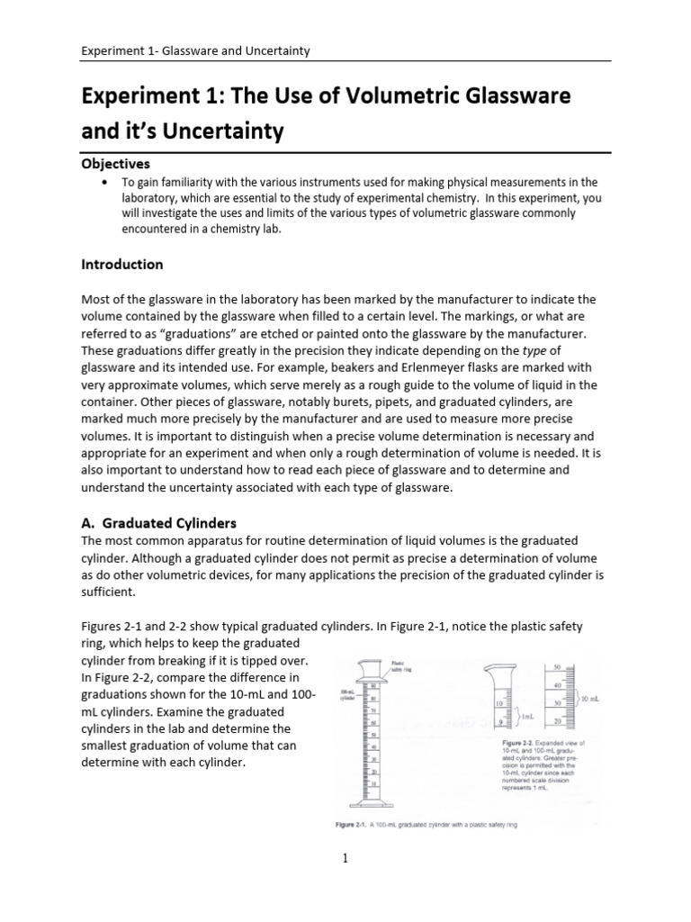 Glassware Precision and Uncertainty Analysis | PDF | Volume | Density
