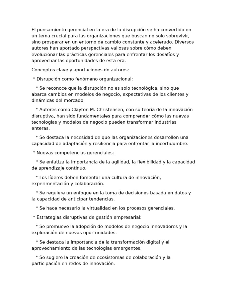 Gerencia en la Era de la Disrupción VUCA | PDF | Sustentabilidad ...