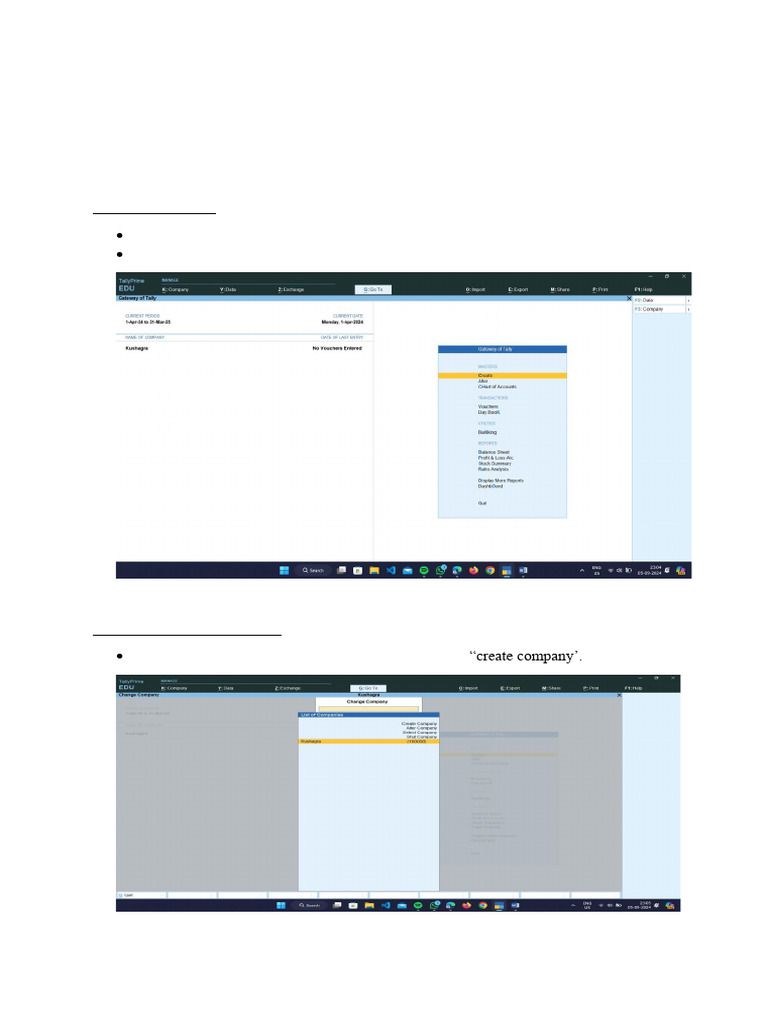 Creating Companies and Ledgers in Tally | PDF | Debits And Credits ...