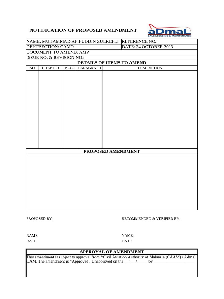Proposed Amendment Notification for AMP | PDF