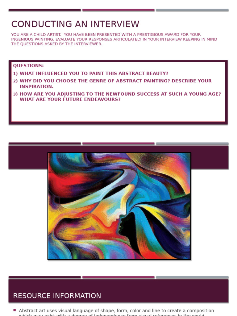 Interview Techniques for Young Artists | PDF | Abstract Art | Cricket