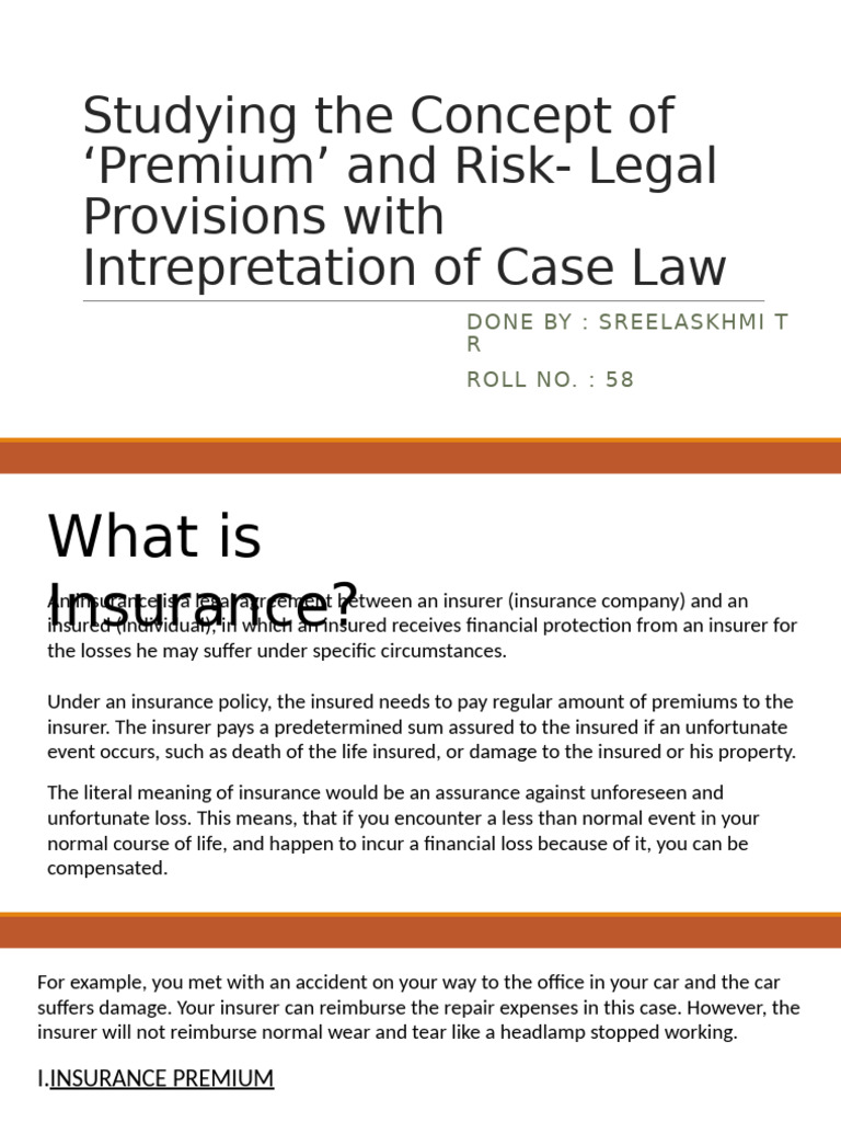 Understanding Insurance Premiums and Risks | PDF | Insurance | Risk