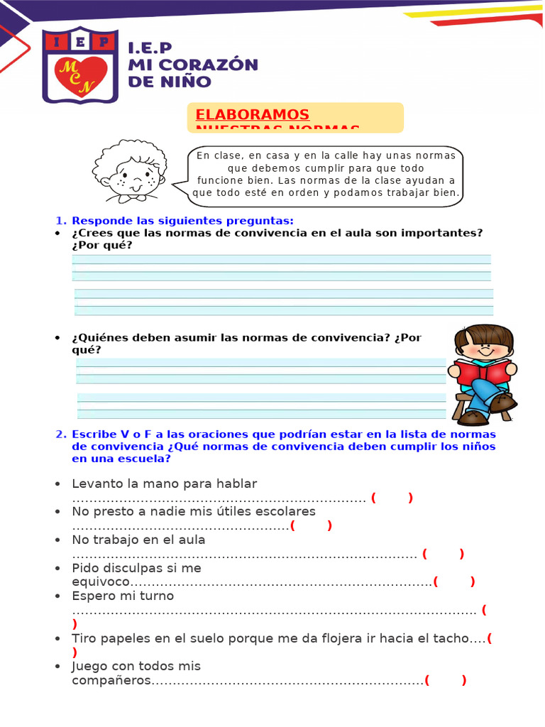 Normas de Convivencia en el Aula | PDF