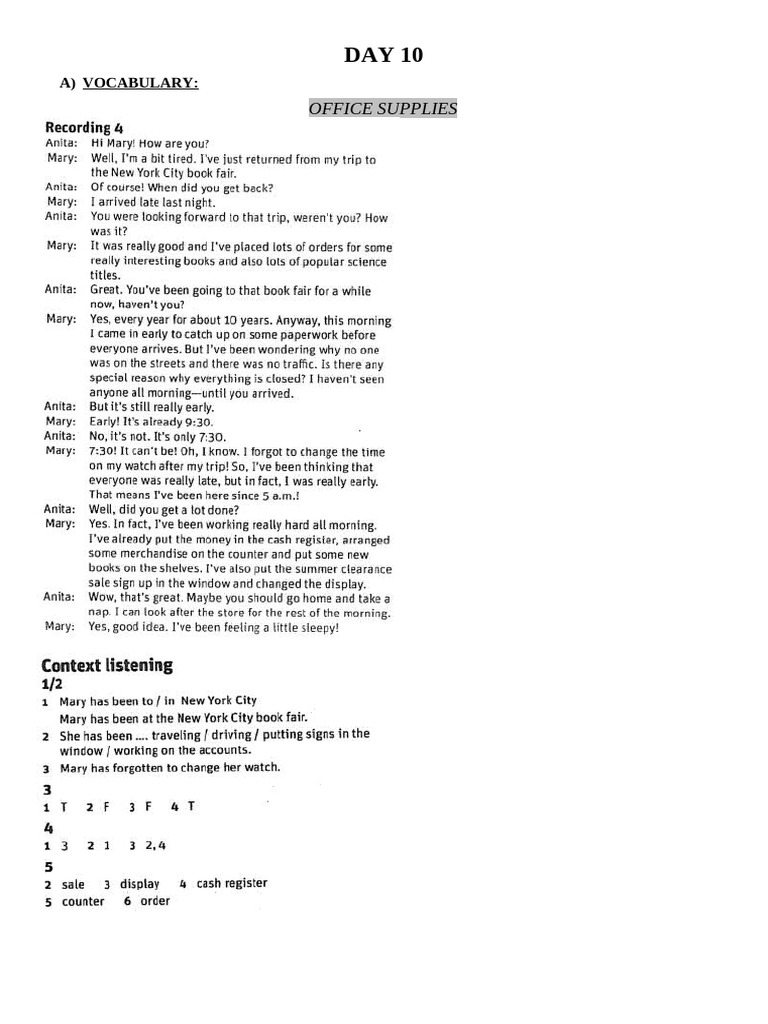 DAY 10 Key | PDF