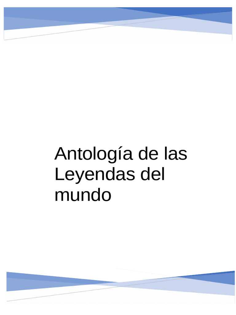 Antología de Leyendas del Mundo | PDF | Leyendas